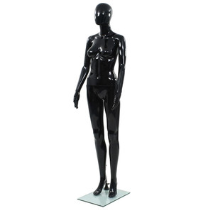  Full Body Female Mannequin with Glass Base Glossy Black 68.9 A949-142929