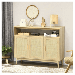 Sideboard Buffet Cabinet with Rattan Doors, Natural T575-S0671348175