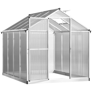 8ftx 6ft Walk-In Polycarbonate Greenhouse with Roof Vent -AS T575-S0671266111