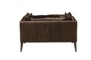 47" Distress Chocolate Top Grain Leather And Black Chair And A Half N270-515750