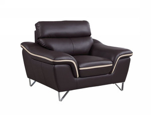 Leather Match Solid Color Pillow Top Arms Club Chair Silver Legs N270-329489