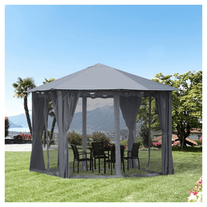 10ft x 10ft Patio Gazebo-Black-AS T575-S0671348345