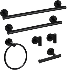 6 ??????????????? 6 Piece Stainless Steel Bathroom Towel Rack Set Wall Mount T575-S0671286108