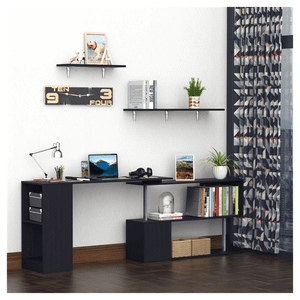 Computer Desk L-Shaped-Black T575-S0671429664