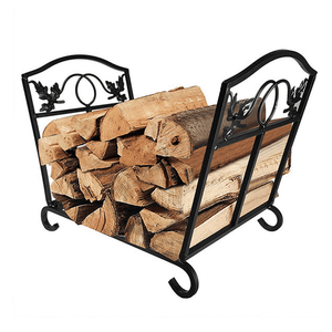 Folding Log Storage Rack, Log Holder Firewood Racks,Black T575-S0671358814