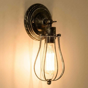 Industrial Vintage Wall Light with Adjustable Joint Wire Metal Cage Wall Sconce Fixture~1609 T575-S0671386551