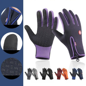 Color: Red, Gloves Size: XL - Touchscreen Warm Gloves Outdoor Cycling Driving Motorcycle Waterproof F640-12000041445236814