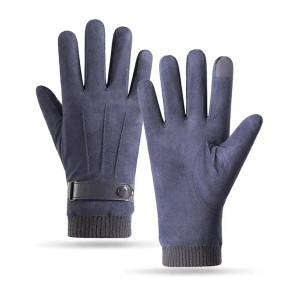 Color: green - Men's Winter r?µ?‡?°?‚ Suede Warm Split Military Finger Gloves Outdoor Riding Ski Fi F640-12000044608272744
