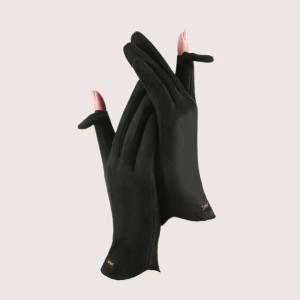 Color: green, Gloves Size: One Size - Women Autumn Winter Keep Warm Touch Screen Thin Solid Simple  F640-12000041500945583