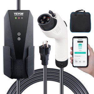 Level 1+2 Portable EV Charger, 16 Amp 120V or 240V, Electric Vehicle Charger with 28-Foot Charging  E415-MGBXCDQJ1216AD1S9V5