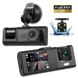 1080P 3 Lens Car Dash Cam Camera Recorder 2.0 Inch IPS Screen 170° Wide Angle Loop Recording C309a K484-FQZAU_63PQWXC7