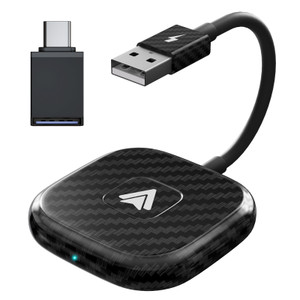Wireless Adapter Bluetooth 5.0 Compatible for Carplay Wireless Car Dongle with Type C Ports Black K484-PEL_0Q7599SC