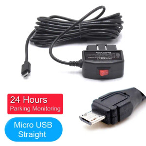 Color Name: GRAY - Dash Cam Camcorder Vehicle DVR 24Hours Car Charging Cable OBD Hardwire Cord Mini F640-12000037949984138
