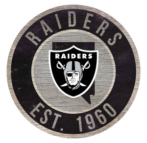 Las Vegas Raiders Sign Wood 12 Inch Round State Design Z157-7846020226