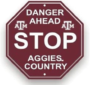 Texas A&M Aggies Sign 12x12 Plastic Stop Style CO Z157-2324550566