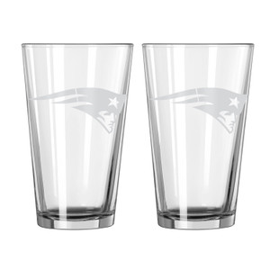 New England Patriots Glass Pint Frost Design 2 Piece Set Z157-629376300