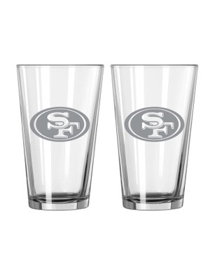 San Francisco 49ers Glass Pint Frost Design 2 Piece Set Z157-629379942