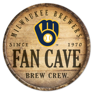 Milwaukee Brewers Sign Wood 14 Inch Round Barrel Top Design Z157-9416628628