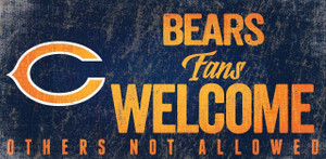 Chicago Bears Wood Sign Fans Welcome 12x6 Z157-7846015256