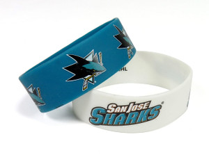 San Jose Sharks Bracelets - 2 Pack Wide - Special Order Z157-6326420918