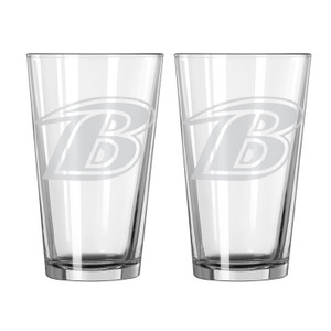 Baltimore Ravens Glass Pint Frost Design 2 Piece Set Z157-629379956
