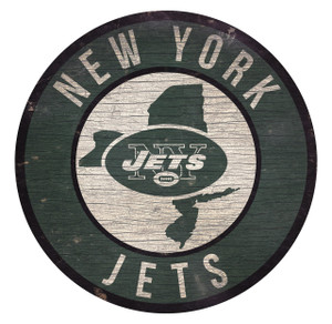 New York Jets Sign Wood 12 Inch Round State Design Z157-7846020225