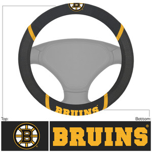 Boston Bruins Steering Wheel Cover Mesh/Stitched Z157-4298904842