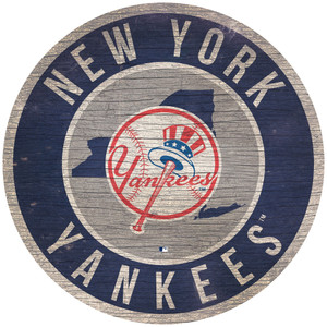 New York Yankees Sign Wood 12 Inch Round State Design Z157-7846020556
