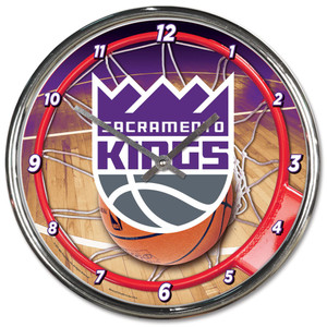 Sacramento Kings Clock Round Wall Style Chrome Z157-1094327796
