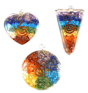(set of 3) Chakra orgone (point,heart,round) H558-JP0154