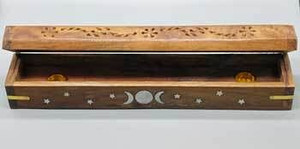 12" Flip Top Triple Moon incense holder H558-IBER12D