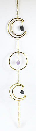 22"x 3" Triple Moon Wreath with Stones wall hanging H558-FWH8052