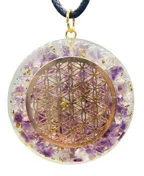 1 5/8" Orgone FOL Amethyst & Quartz H558-JO101