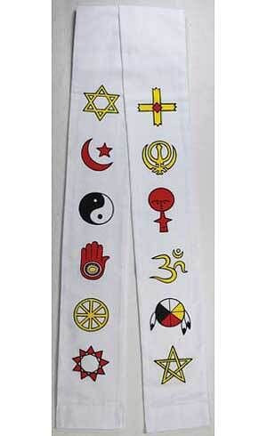Interfaith Minister's Stole white H558-FMIMS3