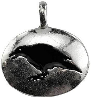 Raven totem amulet H558-ATRAV