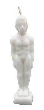 6 3/4" White Man candle H558-CBMW