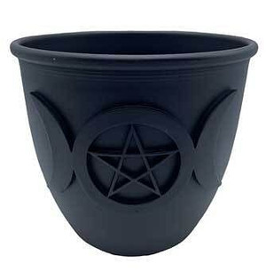 3 1/2" Triple Moon & Pentagram candle holder H558-CH048