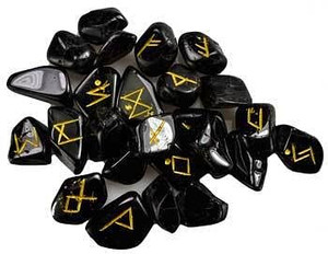 Black Tourmaline rune set H558-RRBLAT