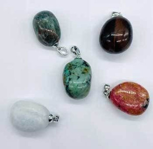 ~3/4" Stone various pendant H558-JTVAR
