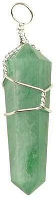 (set of 5) wire wrapped Green Aventurine point H558-JWPGA5