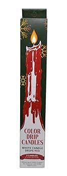 (set of 2) Red Drip candles H558-CTRED