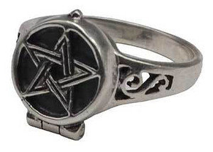 size 9 Pentagram Poison ring sterling H558-JRPOI9