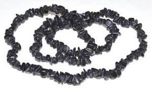 32" Black Stone chip necklace H558-GNBLAS