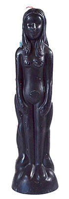 8" Black Female candle H558-CFEMB