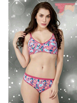 Sunny Lingerie Printed Pink Floral  Bra Panty Set H848-SUNLS04