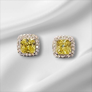 Color: AMBER MOON - Lunara Crystal Stud Earrings In 3 Moonlike Colors K290-51454843486481