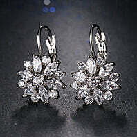 Color: SILVER TONE - Snowflowers Lovely Drop Earrings In 3 Tones K290-44020104397073