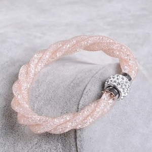 Color: 3. Sand - Rope Bracelet a Wire Mesh with Tiny Crystal loaded to form a Halo K290-1250279940