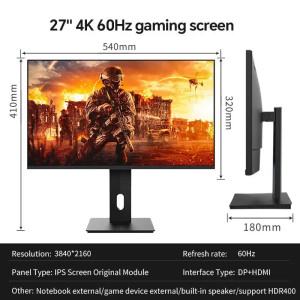 Color: WHITE, Ships From: CHINA - New Anmite 27" IPS 4K Monitor Ps4 LCD Computer Game High color ga F640-12000044829686487