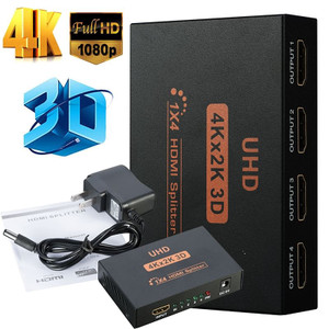 Ultra HD 4K 4 Port HDMI Splitter 1x4 Repeater Amplifier 1080P 3D Hub 1 In 4 Out AU plug K484-PEL_060T3UIV